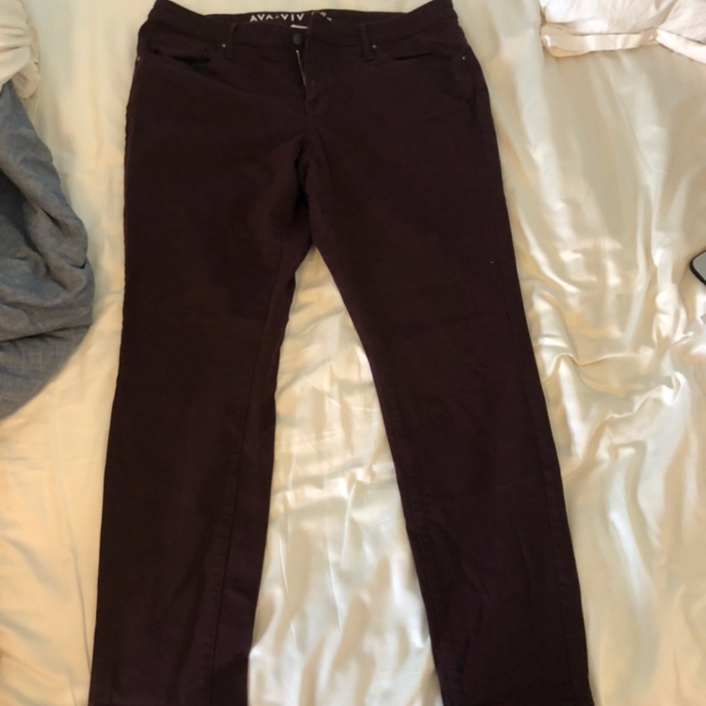 Ava&Viv Skinny Purple Stretch Pants